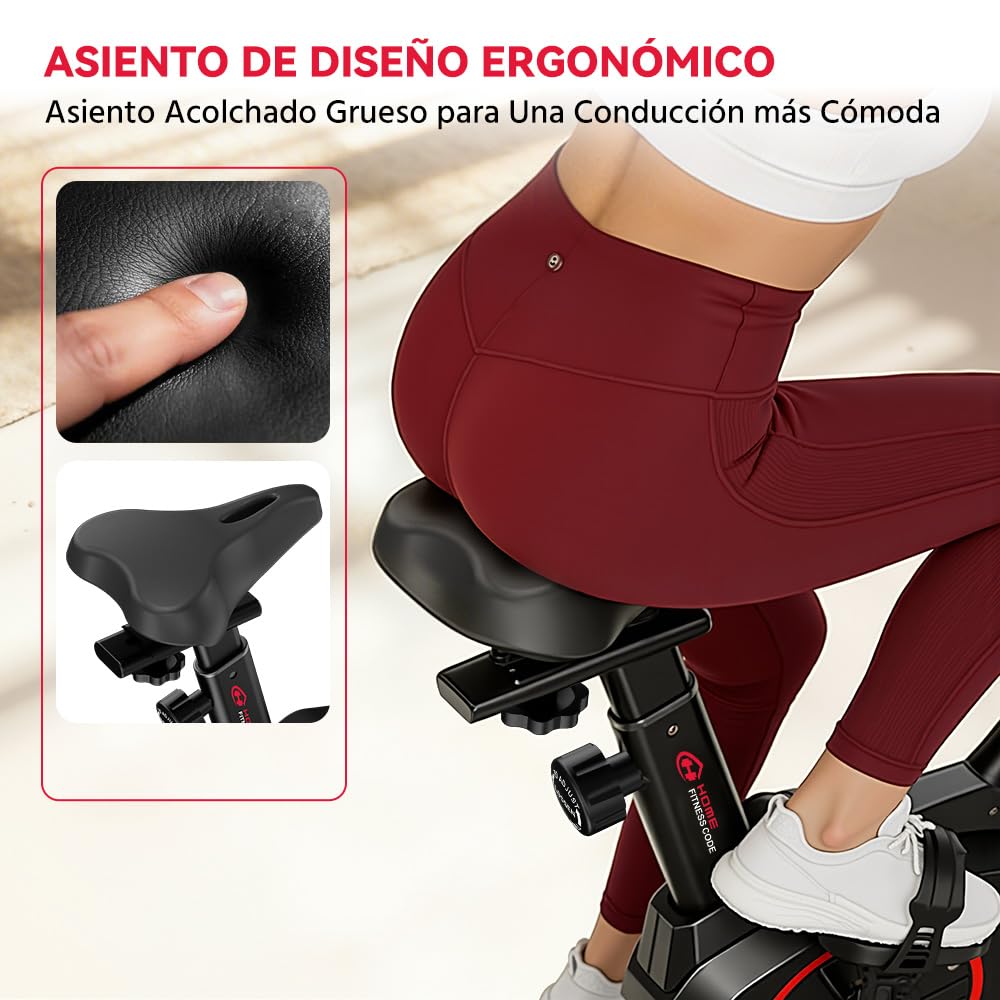 Bicicleta Estática, Bici de Fitness Indoor Compacta con Resistencia Ajustable 0-100%, Pantalla LCD, Soporte para Tablet y Sensor Cardíaco, 120 kg