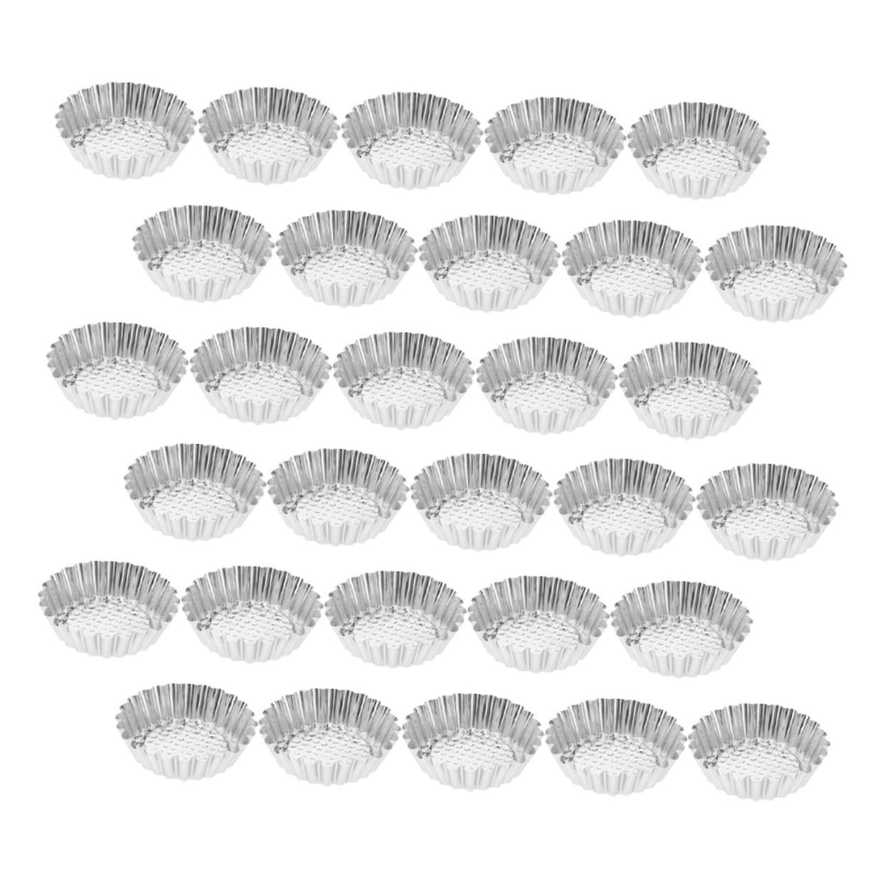 Mikinona 30 Piezas Moldes para Tartaletas Mini de Acero Inoxidable Molde Redondo Diseño Floral Cupcakes para Hornear Tartas y Pasteles Casa