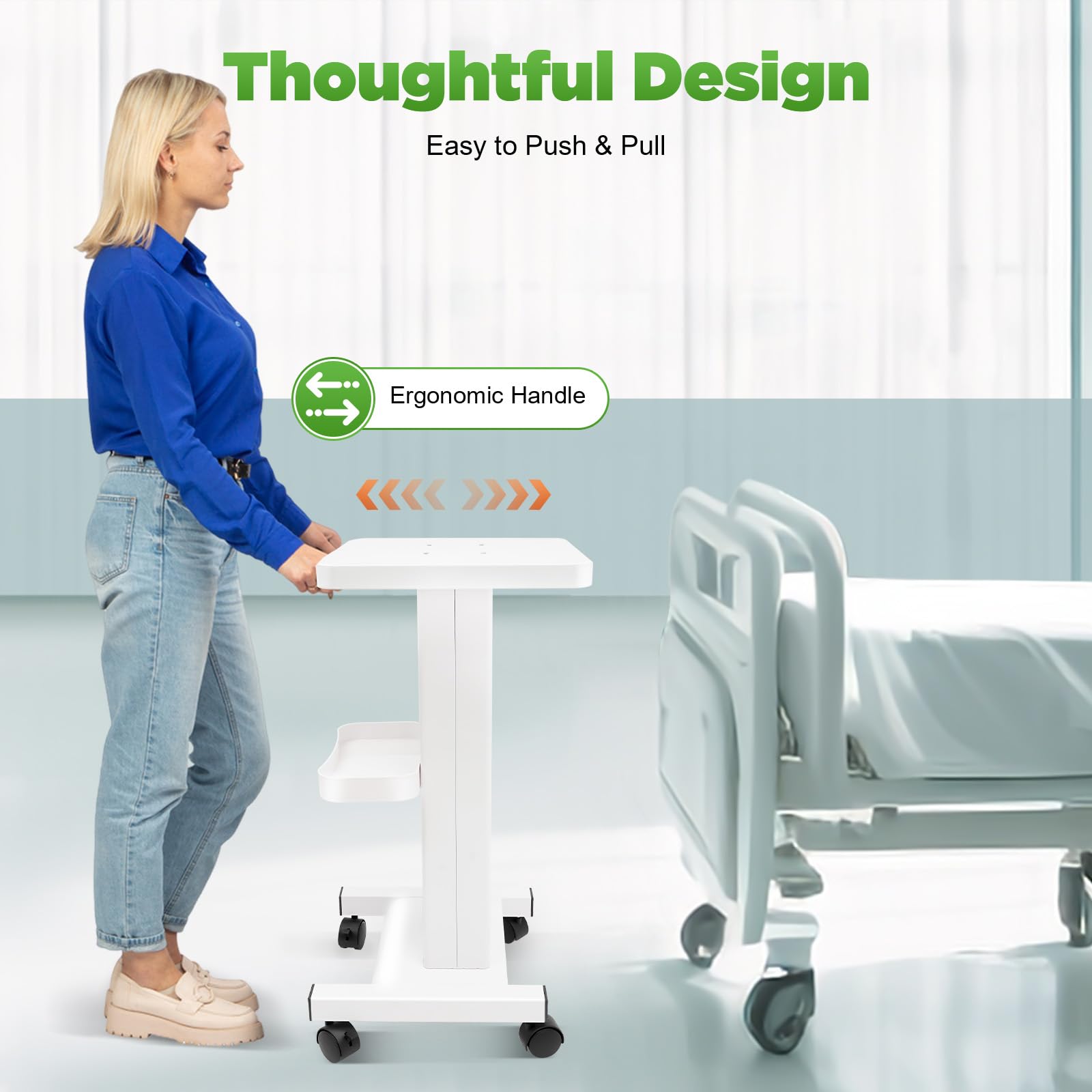 Laborwagen Rollwagen Metall | Medizinischer Wagen | 2 Stock Schönheitssalon-rollwagen | Medizinischer Trolley | Dental GeräTewagen | Zahnarzt Trolley Cart