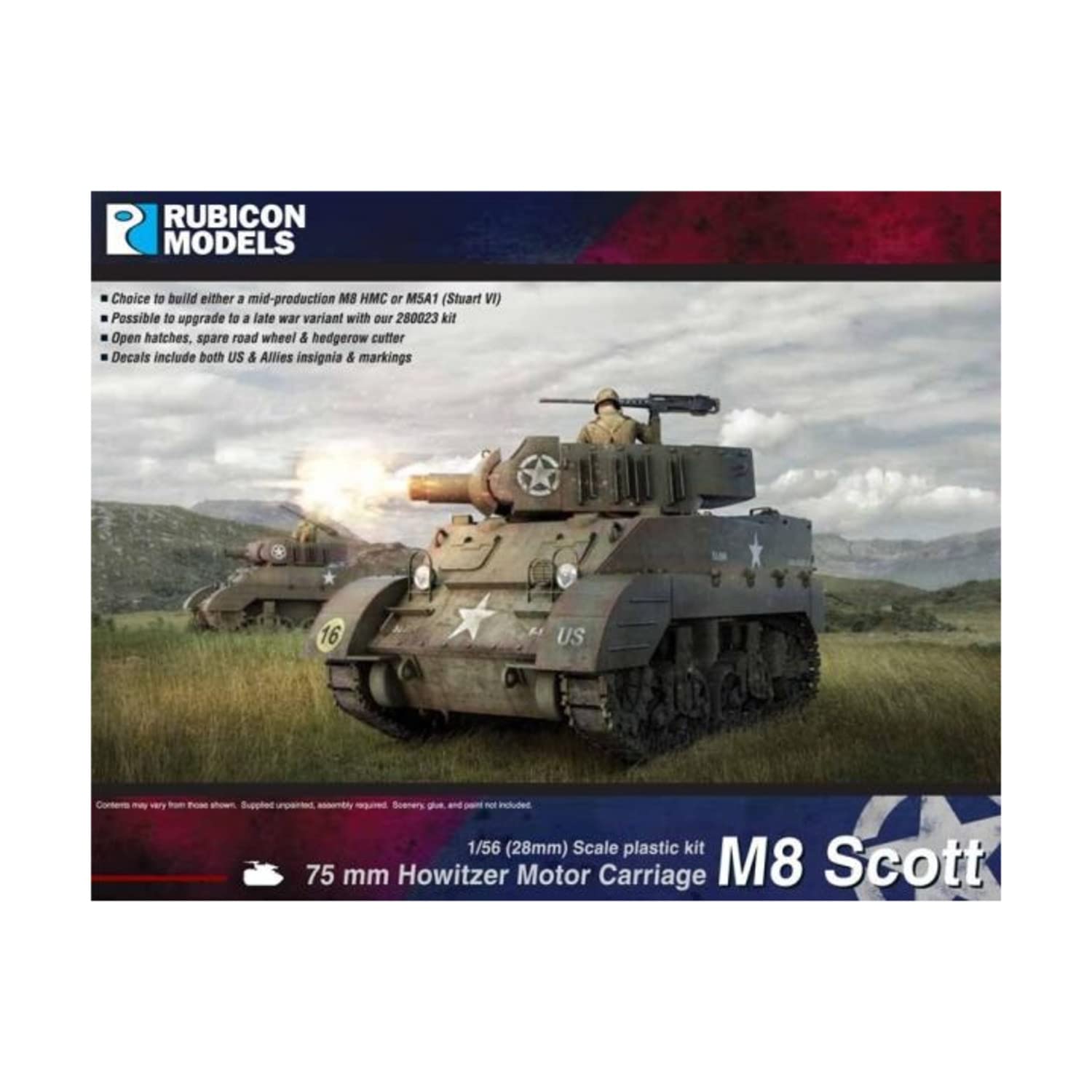 Rubicon Models 280024 M8 Scott 1:56 Plastic Model Kit