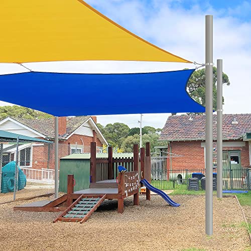 Miveda Shade Sail Poles, 13 Ft Sun Shade Poles Heavy Duty, 2.2" Diameter Steel Poles For Shade Sail With D-Clamp, Unique Spiral Structure Sun Shade Poles, Suitable For Garden/Yard/Grass（2 Packs） #TOP4
