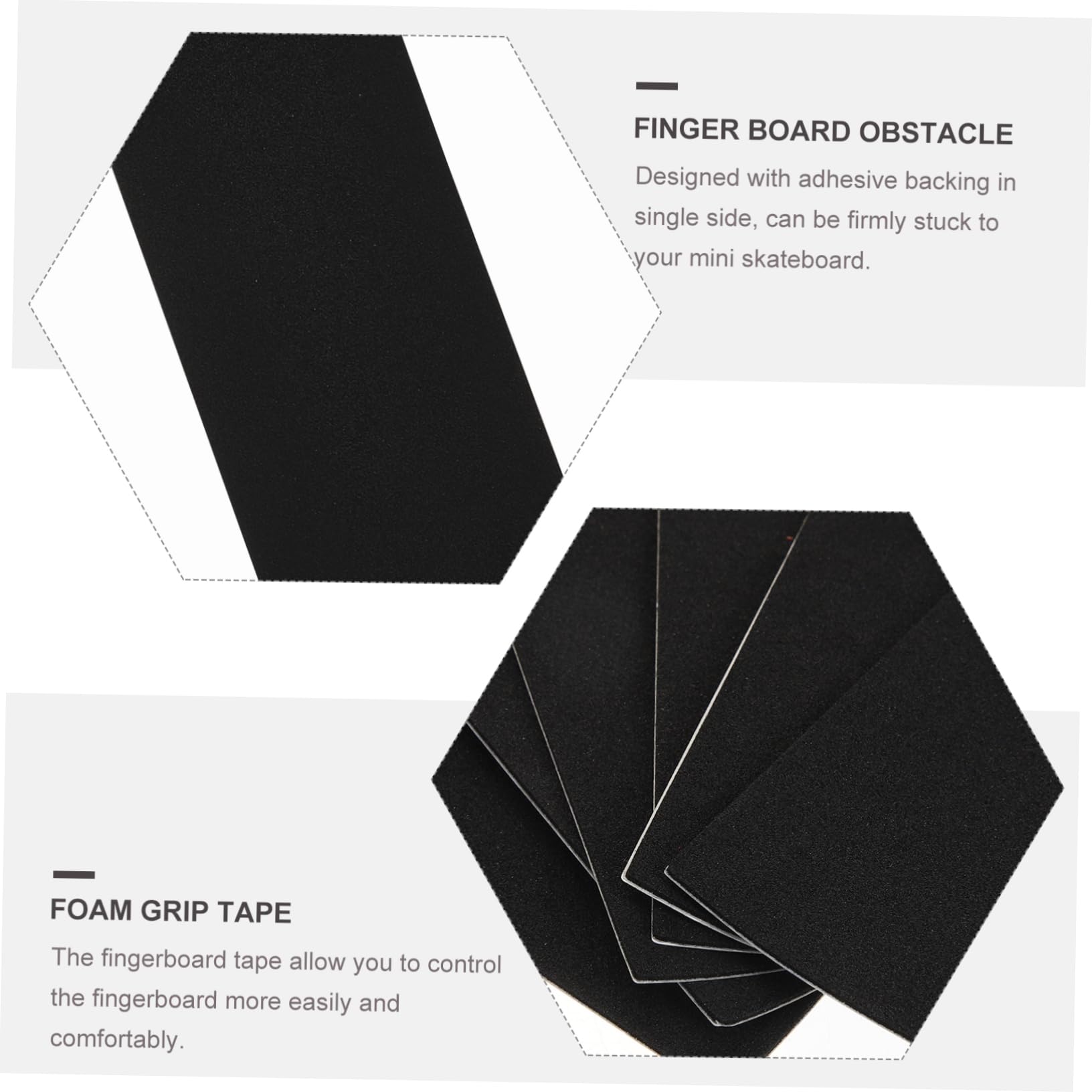 HEMOTON 50stücke Finger Skateboard Nonslip Grip Tape Schaumstoff Aufkleber Mit Selbstklebender Rückseite Für Skateboards rutschfeste