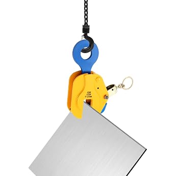 Vertical Lifting Clamp 1 Ton Load Capacity with Hanging Eyelet - Sheet Metal Gripper 1000 kg - Sheet Metal Clamp Gripper - Vertical Lifting Grabber - Plate Lifting Clamp for Lifting and Transporting