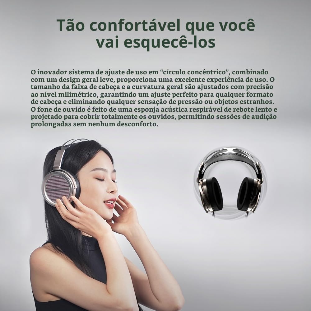 aune AR5000 有線ヘッドホン 本体 Aune AR5000 Fones de ouvido abertos de tamanho completo com driver