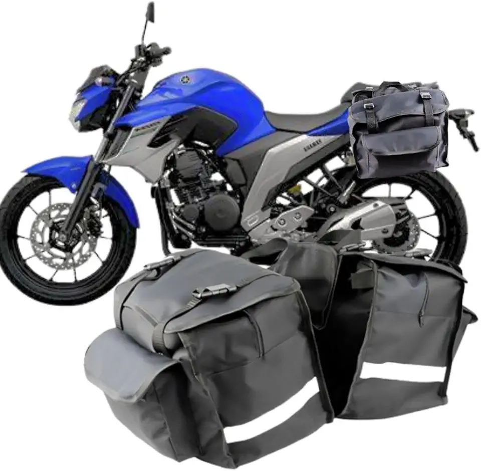 Baslu Alforge para Moto 40L – Super Espaçoso, Impermeável e Resistente, com Bolso Externo e Design Funcional para Viagem e Uso Diário