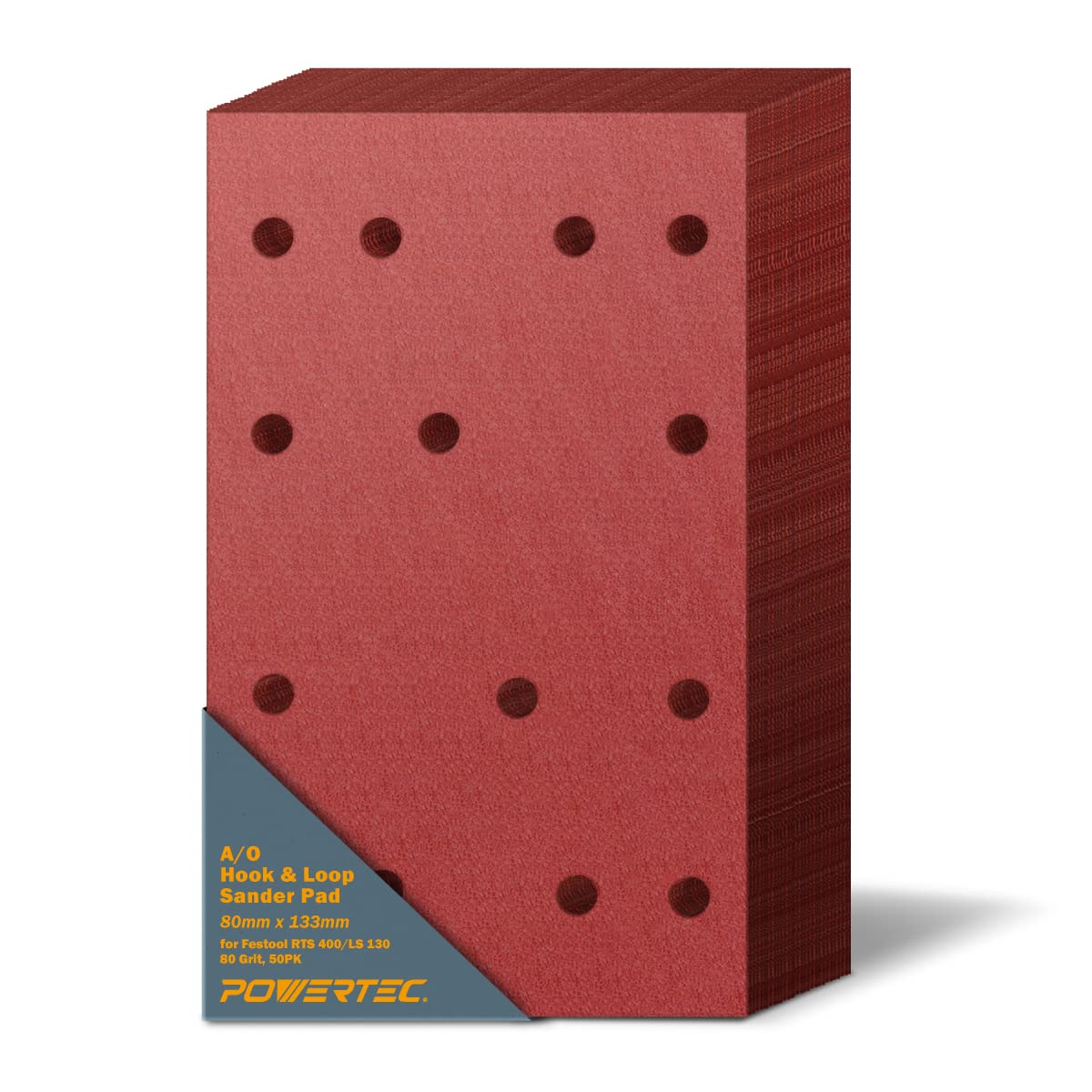 POWERTEC Hook and Loop Sander Abrasive Sheet Replacements (50 Pack)