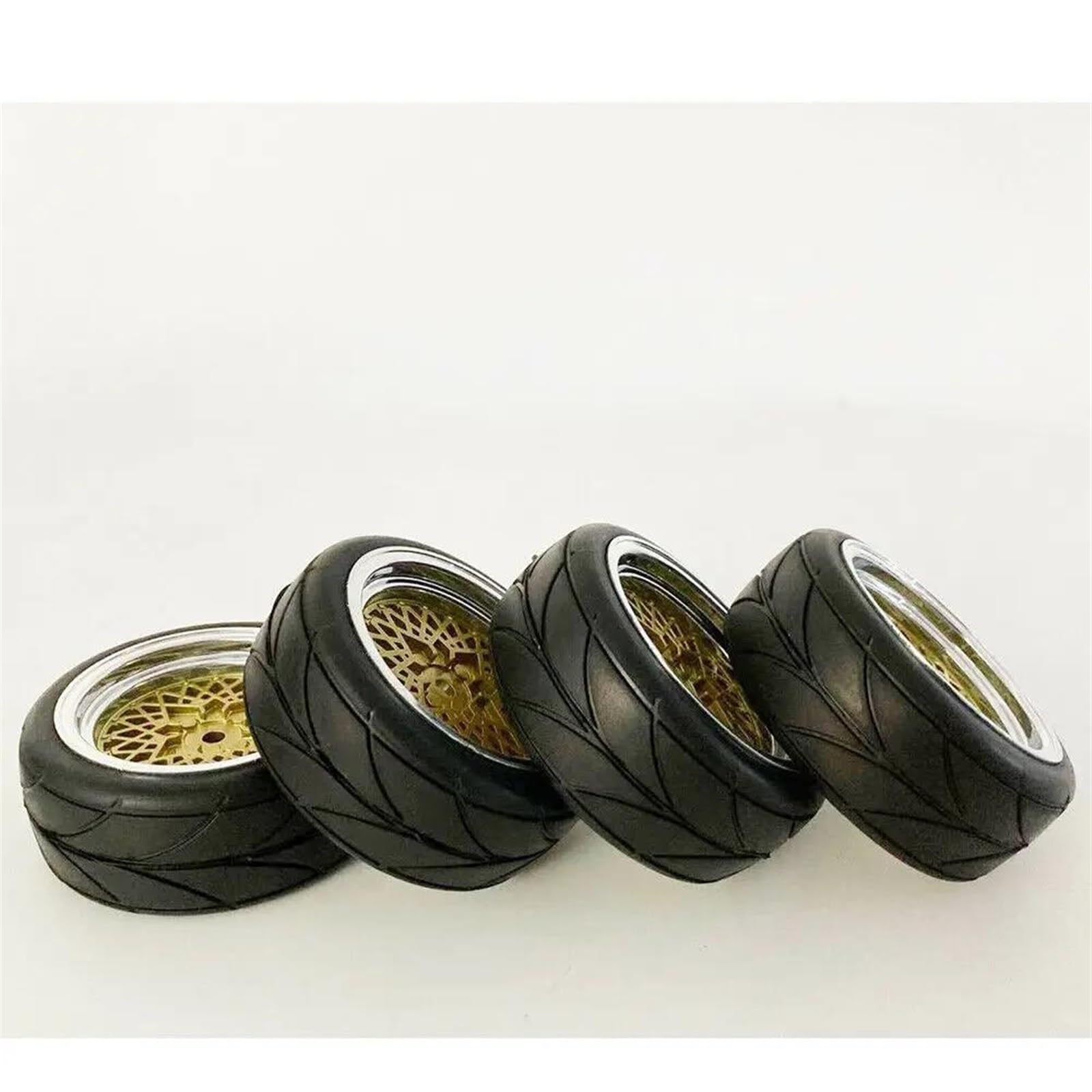Neumáticos RC Compatible con HPI para HSP Mejoras 1/10 RC Car 4 Uds Goma En Ruedas De Coche De Carretera Neumáticos 12mm Hex RC Neumático Reemplazo Accesorio