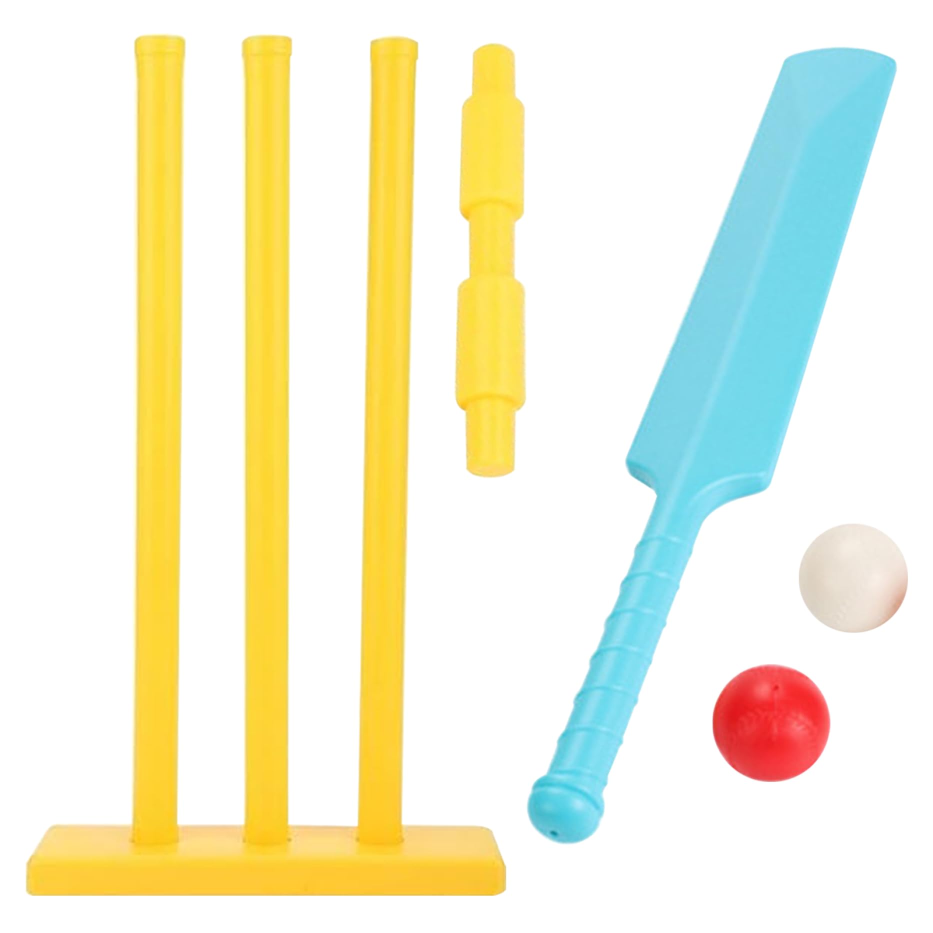 Set di Mazze da Cricket per Bambini in PP Senza BPA, Gioco di Cricket Genitore-Figlio con ceppi e 2 Palline, Kit Completo per Giardino, Spiaggia, Gioco in casa, Colore Casuale