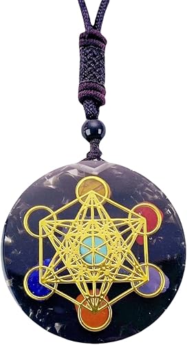 EDEN'S CALL Collar con colgante de piedra de cristal de orgonita de 7 chakras de 7 chakras para hombres y mujeres, collar generador de energía