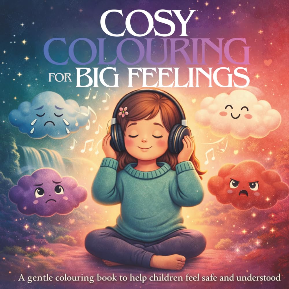 Cosy Colouring for Big Feelings: A gentle colouring book to help children understand emotions, feel safe, and calm their bodies (KIDS HOLIDAY FUN ACTIVITY BOOKS)
