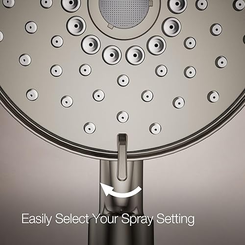 Vista 47 de KOHLER 23219-TT Purist - Kit combinado de ducha multifunción 2 en 1, cabezal de ducha giratorio con cabezal de ducha de mano, 2.5 GPM, titanio