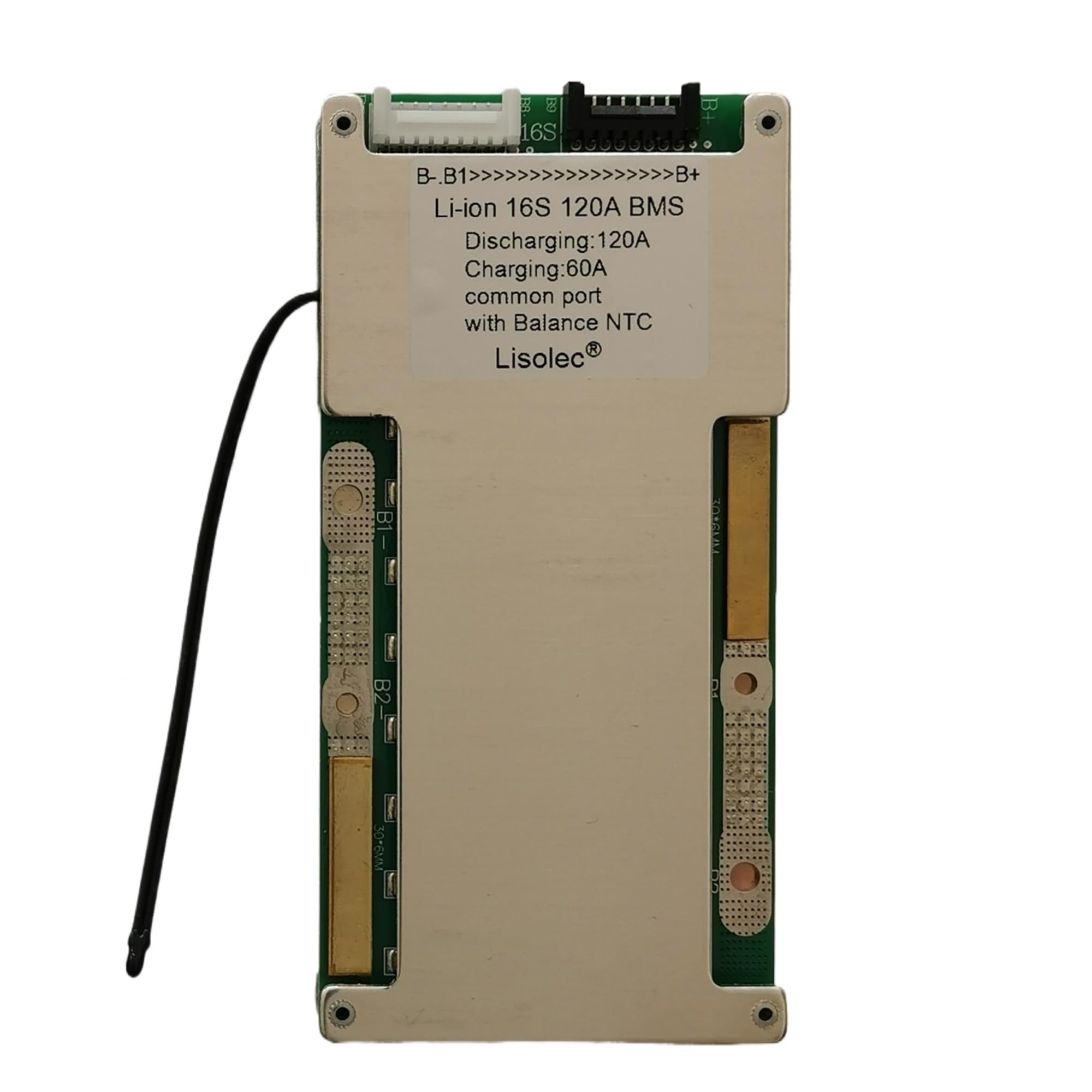 Batería LiFePO4 de iones de litio de 5S a 20S, equilibrio BMS y Sensor de temperatura NTC, 12V, 18V, 24V, 36V, 48V, 60V, 72V, 40A, 50A, 60A, 80A, 100A, 120A, PCB PCM(100A Common Port NTC,Li-ion 16S)