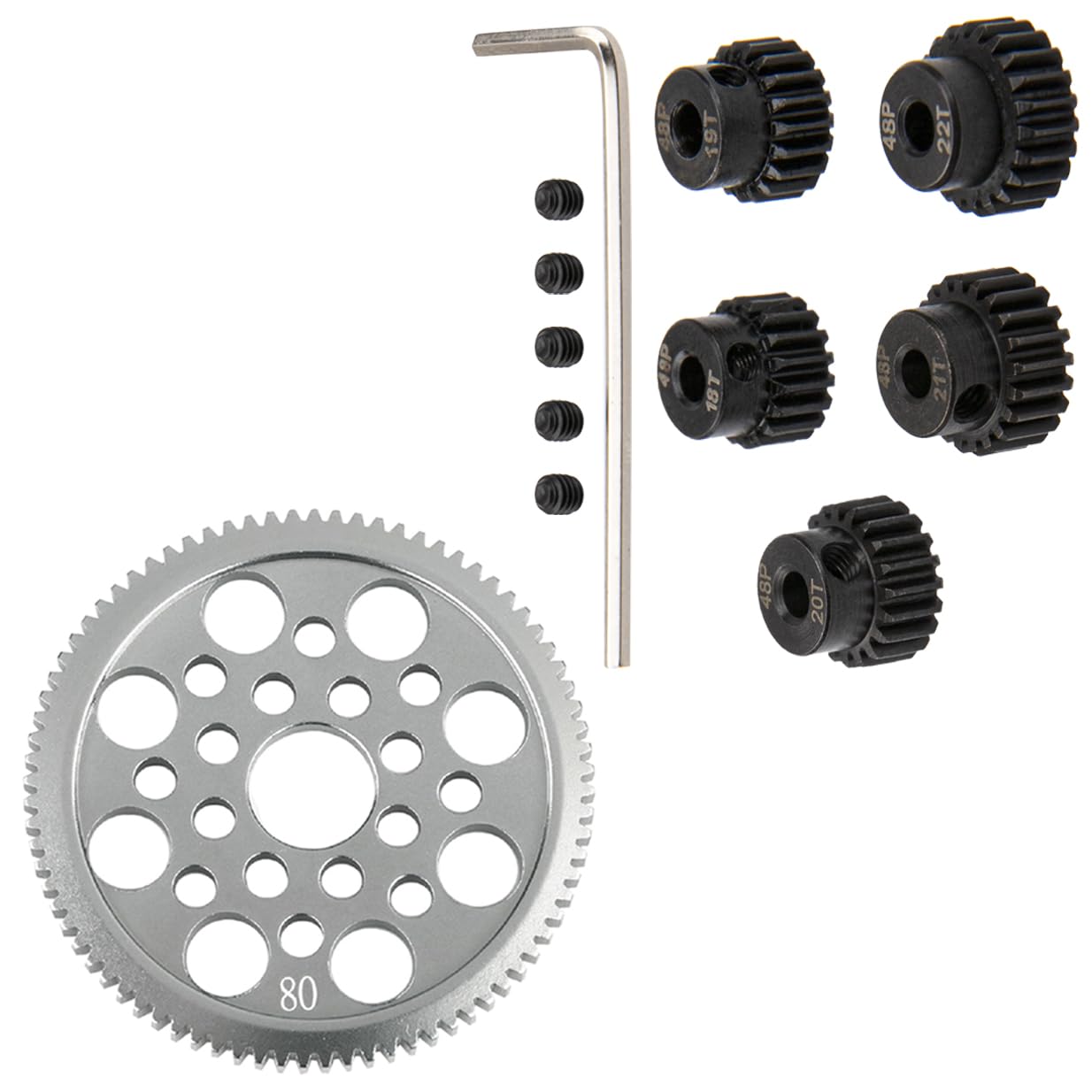 Amazon.com: Metal 48P Spur Gear 80T & Steel 48P 3.175mm Pinion