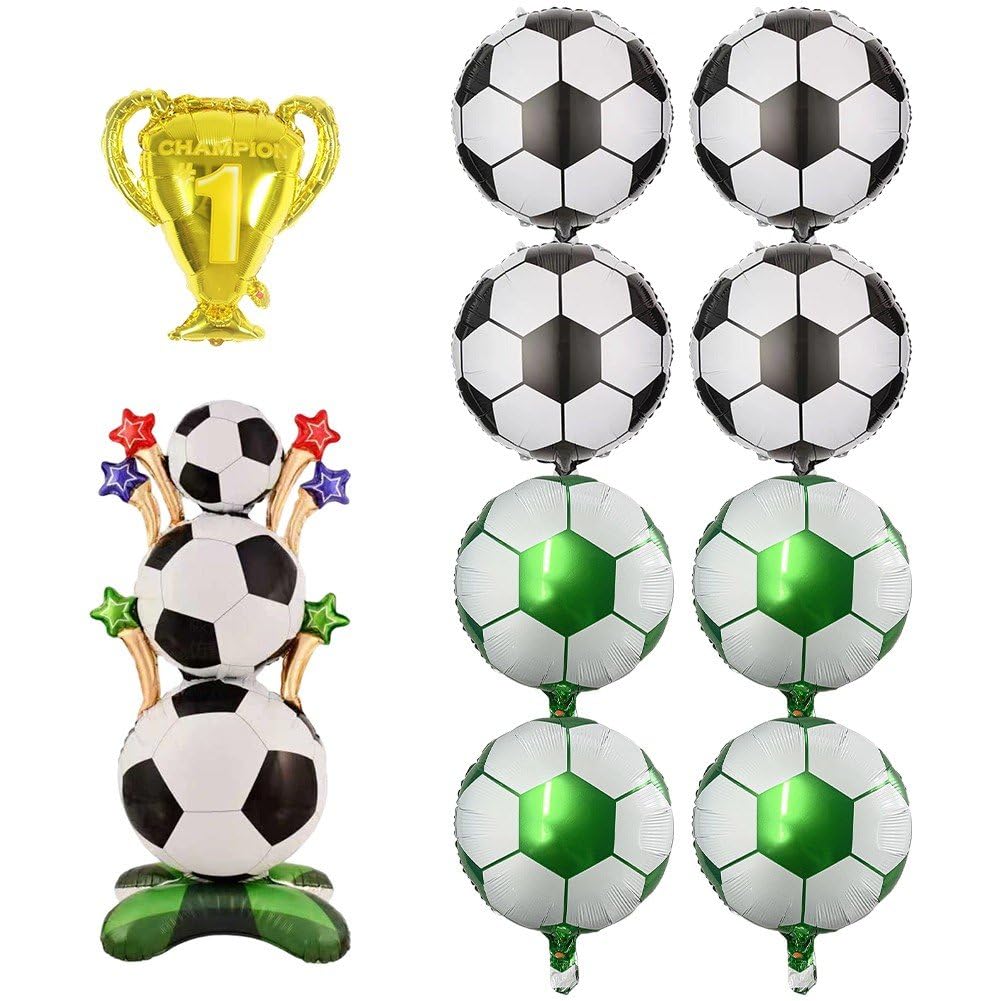Danlai 3d Football Foil Balloon Set, Soccer Themed Inflatable Balloons Ornament for Sports Events Party Scene Layout