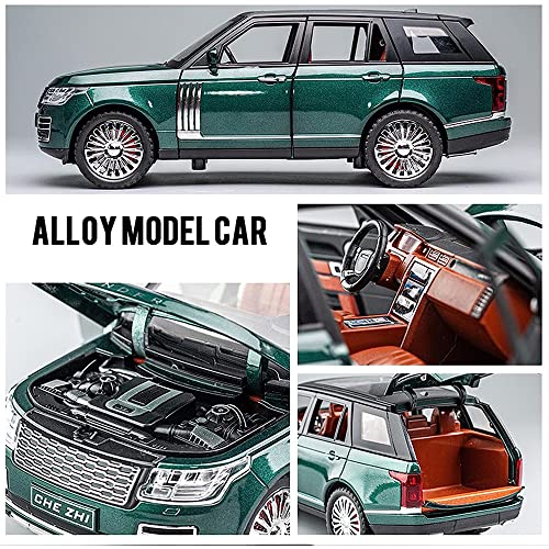 Image of New 1:24 Refender Diecast Alloy Metal Pull Back Car with Openable Doors Music Sound and Light Vehicle Toy Car for Kids Boys (White)