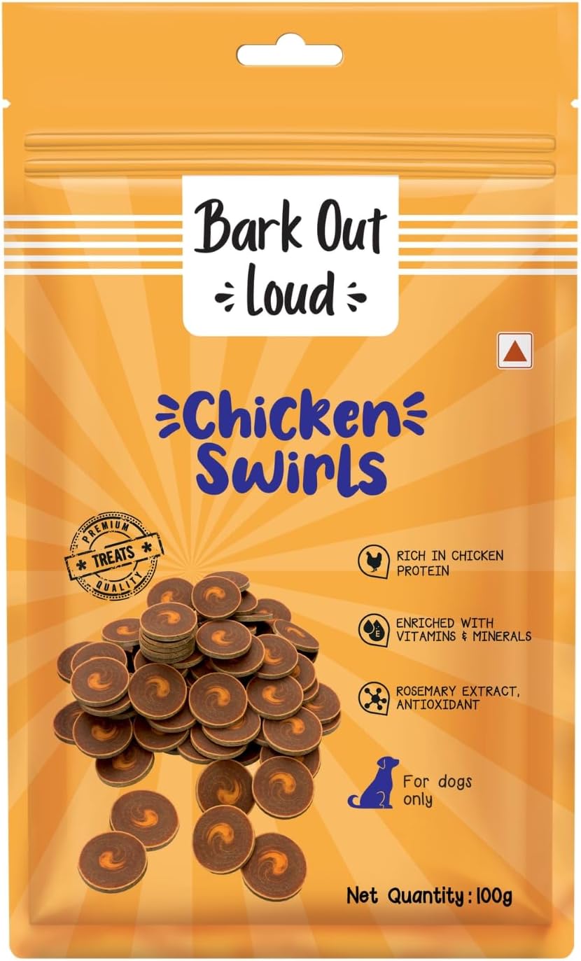- By Vivaldis - Chicken Swirls Dog Treat Flake|Nutritious Ingredient Treats|Rich In Protein, Omega 3 Fatty Acids, Antioxidants For Dogs Of All Life Stages - 100 Gm, Pack Of 1
