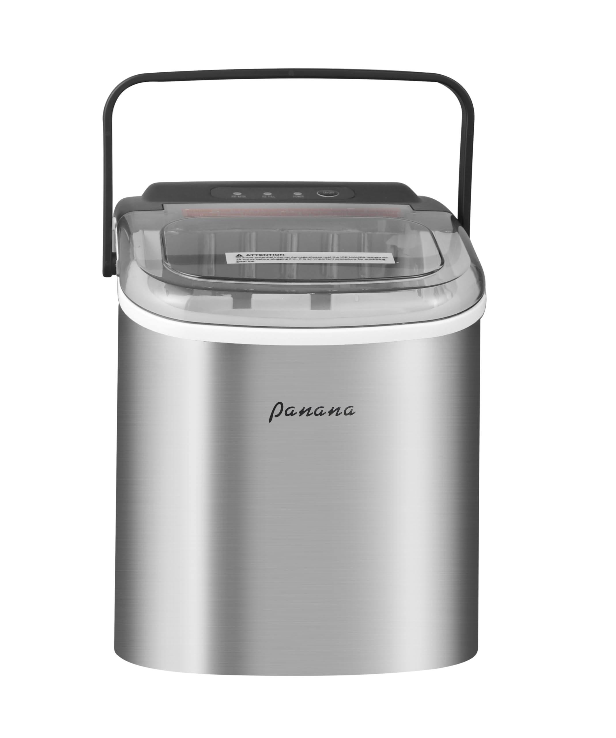 Panana Countertop Ice Makers,Automatic Clean,Portable Ice Maker 9 Bullet Ice Ready In 7-12min,26.5lbs/24h,For Home/Kitchen/Office/Party,Silver on Fridge.com - View 4
