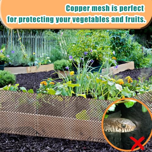 12mX127mm Kupferband Schneckenzaun Metall, Schneidbares Kupfergeflecht, Reines Kupfernetz, zum Bauen von Löchern, Schützen von Setzlingen und, Samen, Grill sauber reinigen