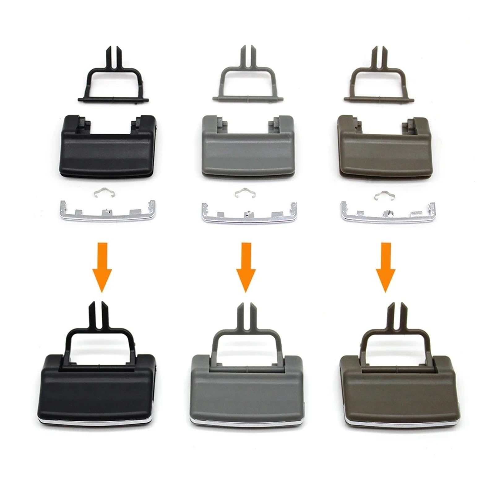 Aria Condizionata Bocchetta Di Ventilazione Per Benz W164 X164 ML GL 2005-2012 Auto Cruscotto Aria Condizionata Presa Pick AC Griglia Di Sfiato Tab Clip Di Riparazione Kit(2*Gray)