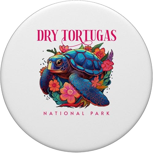 Miniatura 3 de Dry Tortugas National Park Floral Beach Turtle Souvenir PopSockets Standard PopGrip