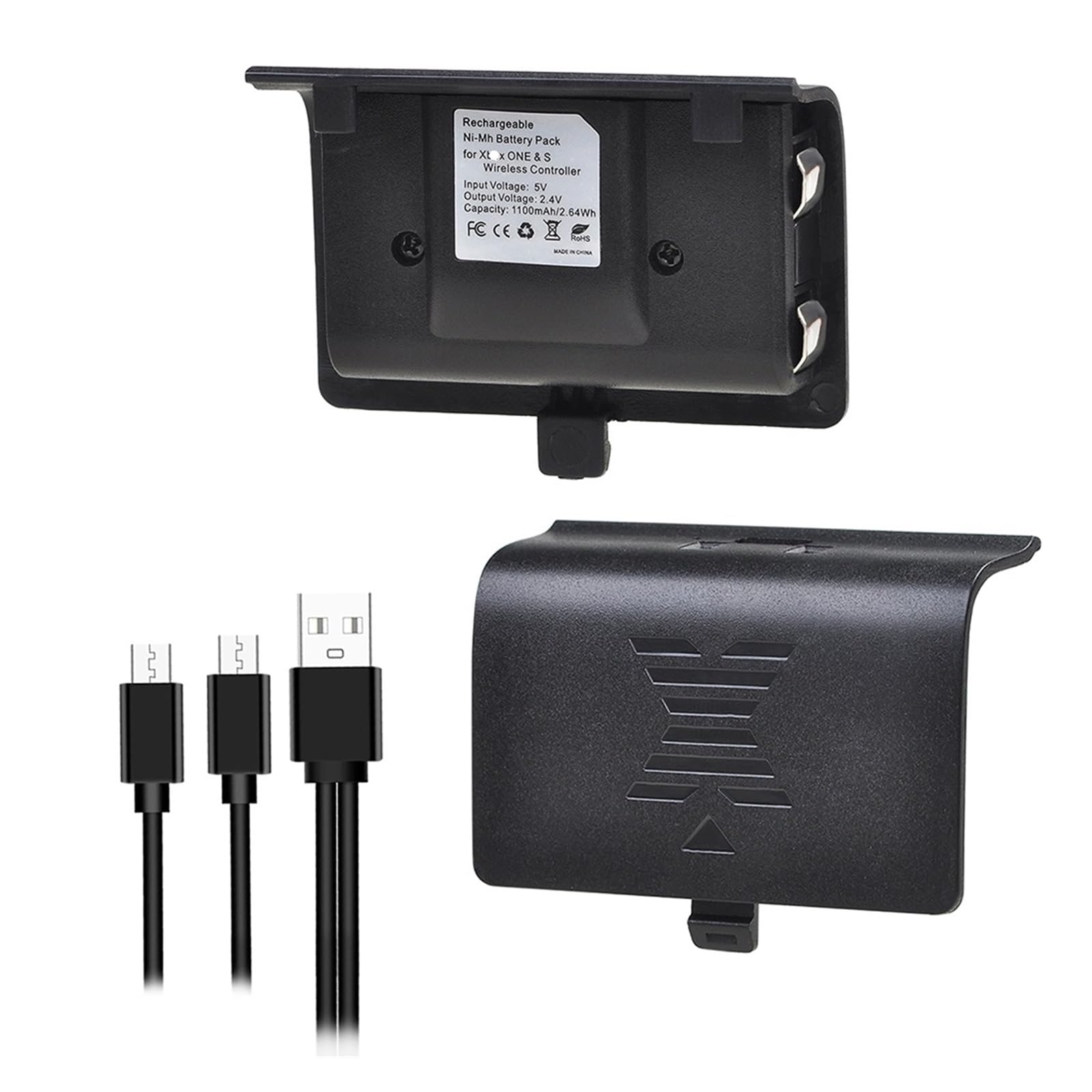 Batterie rechargeable et kit de charge, compatible avec Xbox, manette One S/X/Elite avec câble de chargement micro USB et indicateur(4pcs black set)