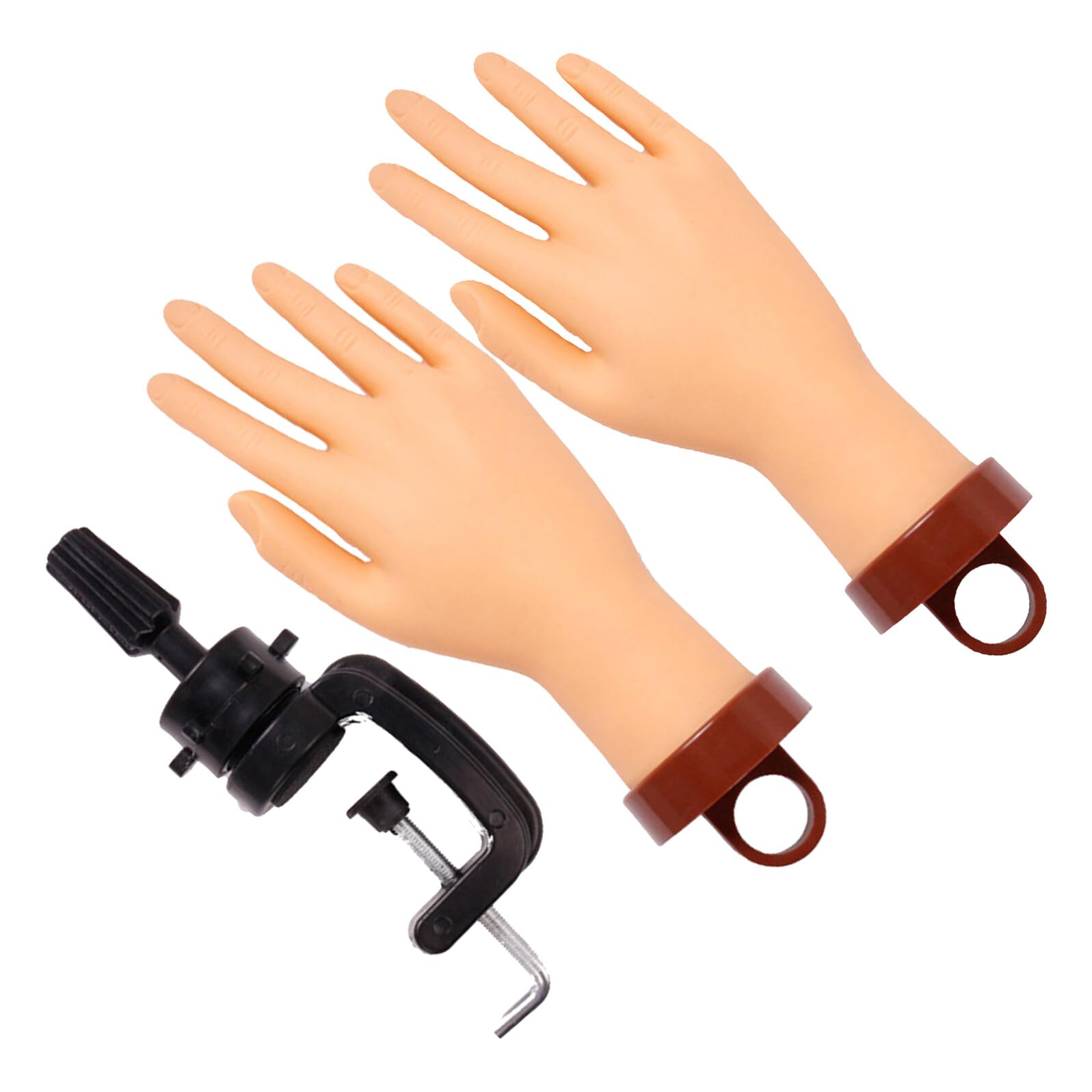 Modelo de Mano de Silicona Flexible para Práctica de Uñas