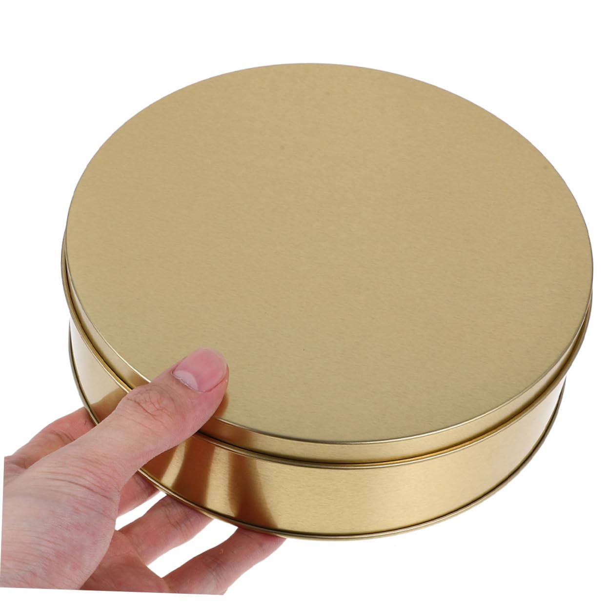 Uonlytech Boîtes à Biscuits Rondes en Fer Doré Boîte à Biscuits de Noël Lot de 4 avec Couvercles Polyvalente pour Snacks et Petits Objets, Rangement pour Fêtes