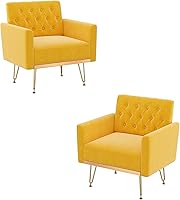 Vista 17 de Olela Silla decorativa con brazo para sala de estar, sillón moderno de terciopelo, sofá individual, acogedora silla auxiliar tapizada para lectura