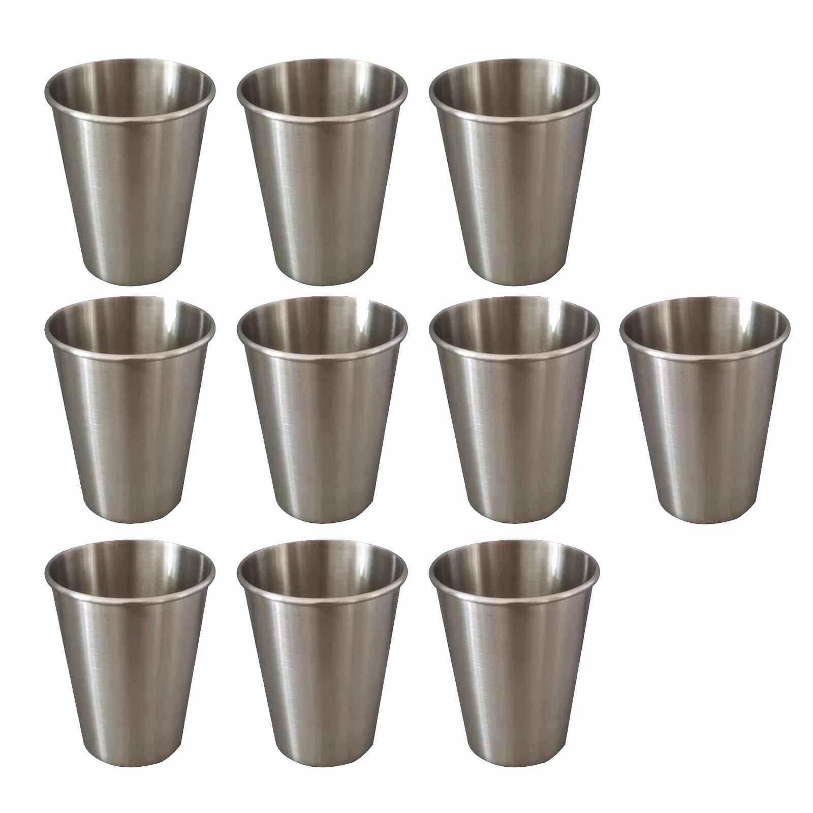 Elnwnnkc 10Pcs 304 Stable Stainless Steel Water Cups Multifunctional Beverage Cups Rolled Brims for Family and Practical