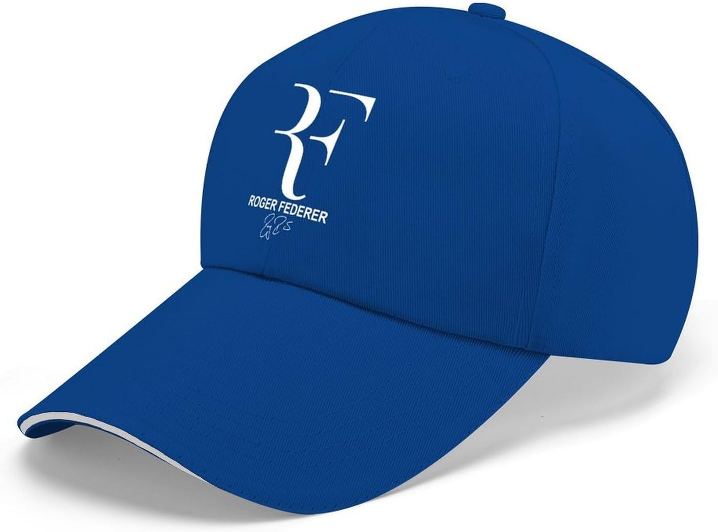 Roger Federer Cap, Baseball Cap, Men's, Women's, Sun Protection, Adjustable, One Size Fits Most, Casual, Running, Outdoors, All Seasons, sapphire blue-style, 59 cm