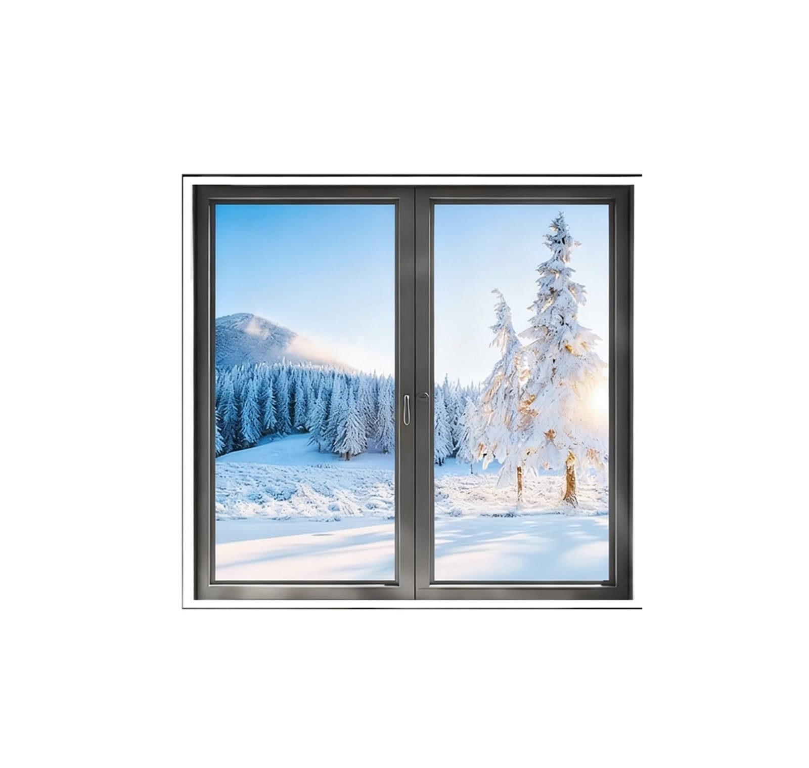 Supkancl 1-Pack Transparent Curtain Thermal Insulated Windproof Dustproof Hook Loop Installation For Home(Width 110cm,Height 100cm)