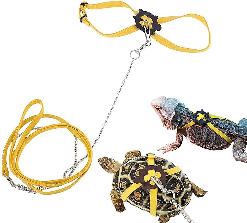 MAOZAO Correa de Tortuga Correa de arnés de Lagarto Correa de Collar de Mascota Correa de Control de Plomo para Caminar de Tortuga,L