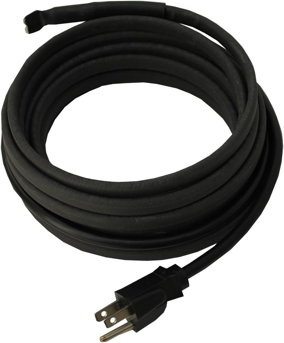 KING SRP126-87 Pre-Assembled Self-Regulating Pipe Trace Roof/Gutter De-Icing Heating Cable with Plug, 87.5-ft / 120V, Black