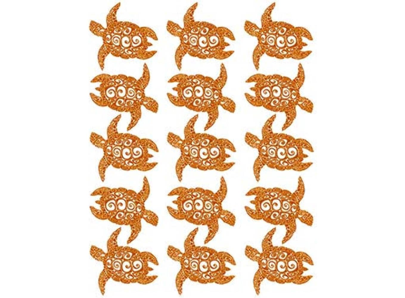 Sea Turtle 15 pcs 1 Inch 22k Gold Fused Glass Decals