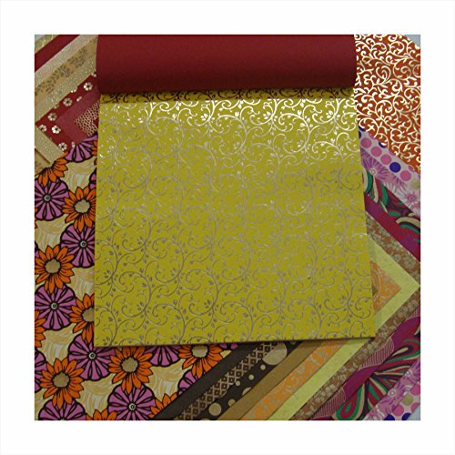 Paperhues Warm Colors Collection Handmade Scrapbook Papers 12X12" Pad, 24 Sheets. #TOP4