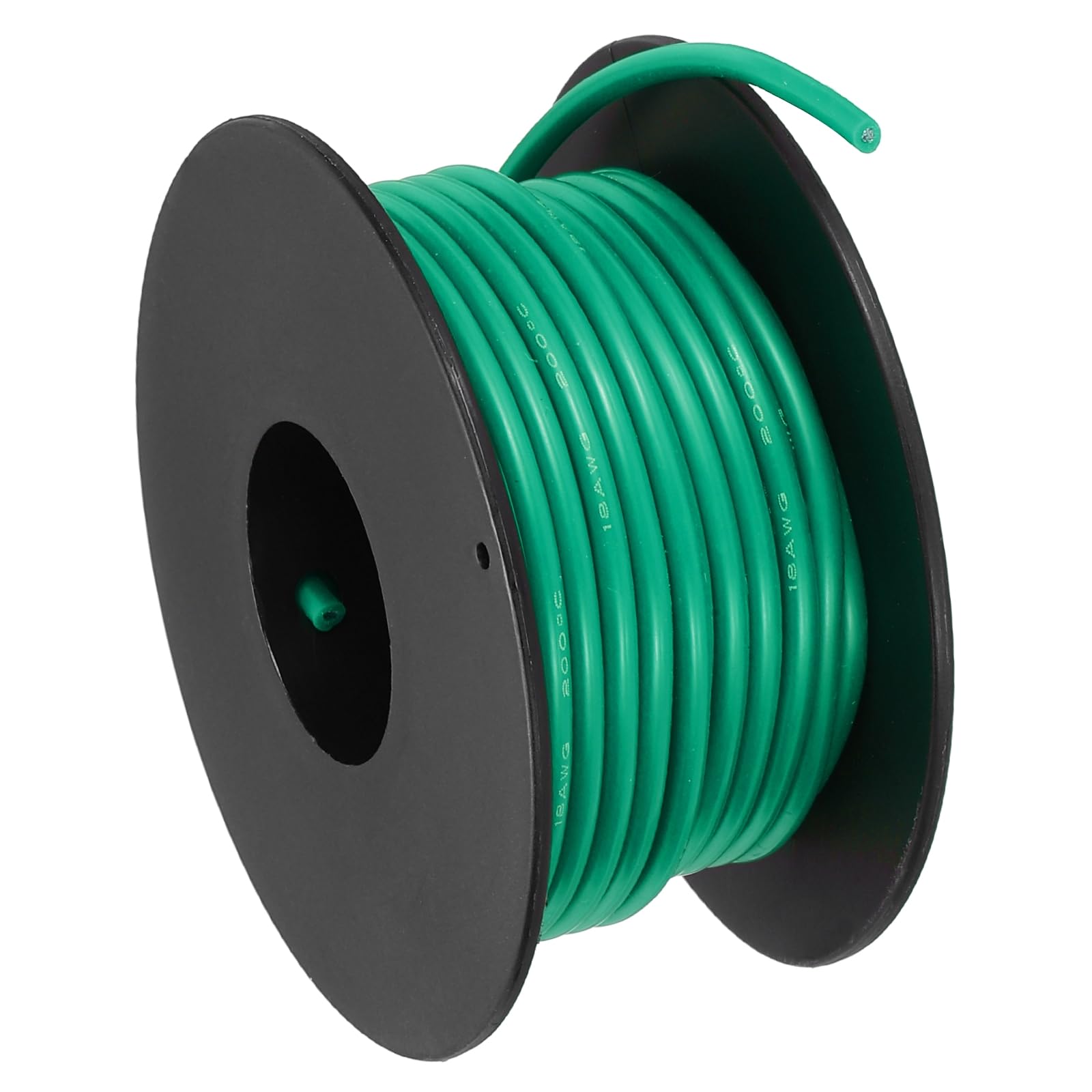 sourcing map 18 AWG Flexible Silicone Wire 9m/30ft, 18 Gauge Tinned Copper Electrical Stranded Wire 200 Celsius/392 Fahrenheit High Temperature Hookup Spool for DIY Model Wiring, Green