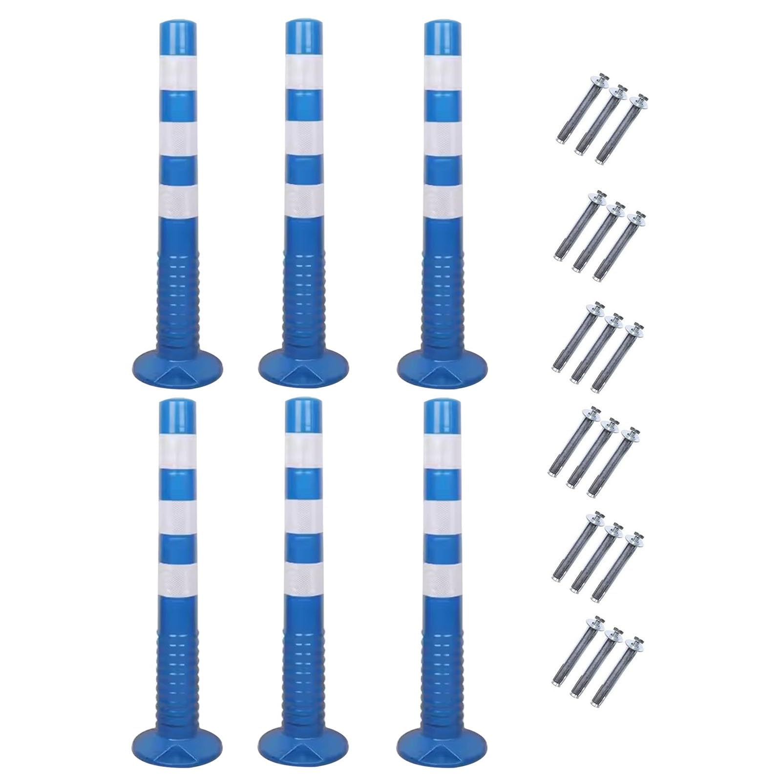 WQPMNYG Parking Bollards - 77cm Flexible Traffic Delineator Post Cones for Driveway and Garage Safety Barrier