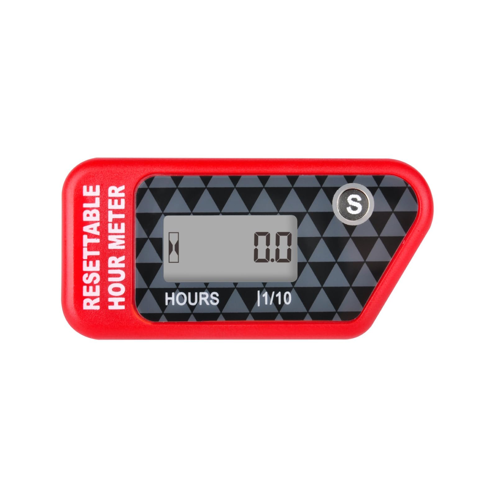 RQ-HM016H Medidor de horas, función de recordatorio de mantenimiento, almacenamiento de datos, motosierra de cortacésped, motocross, motocicleta, lavadora de alta presión marina (ROJO)