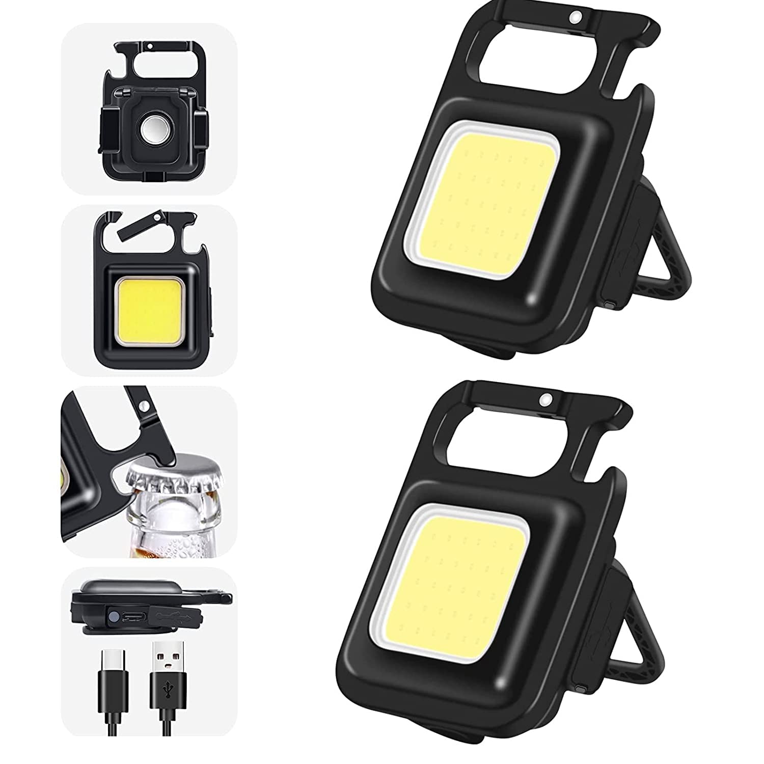 EASYMART Small Flashlights, 500Lumens Bright Rechargeable Keychain Mini Flashlight 4 Light Modes Portable Pocket Light (Pack of 2) (B0BPPPS5GR) Amazon Price History, Amazon Price Tracker