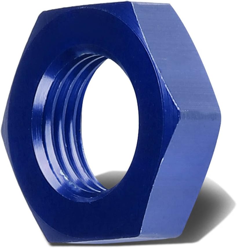 Auto Dynasty 6AN an-6 9/16 Inches-18 Bulkhead Aluminum Finish Nut Sealing Locking Fitting (Blue)