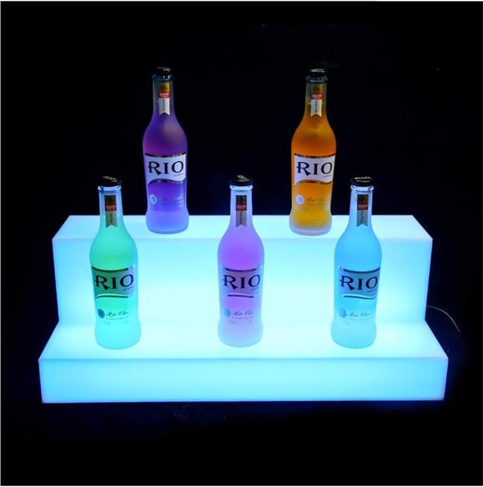 Display Per Bottiglie Di Liquore Illuminato a LED, Scatola Per Vino In Acrilico Luminoso Colorato a 2 Livelli Con Telecomando, 20 Colori Regolabili, Stoppino LED Ad Alta Luminosità, Per Feste KTV