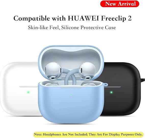 Case for Huawei Free Clip 2,Soft Liquid Silicone Shockproof Earphone Protective Case Cover for Huawei Free Clip 2 (Headphones not Included)