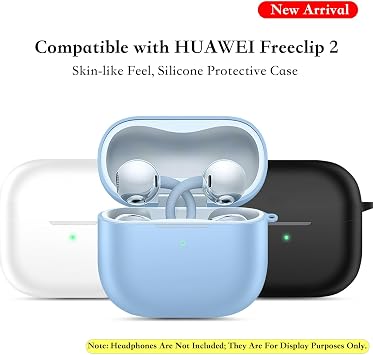 Case for Huawei Free Clip 2,Soft Liquid Silicone Shockproof Earphone Protective Case Cover for Huawei Free Clip 2 (Headphones not Included)