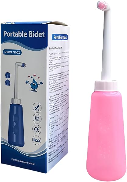 500ml Botella Perineal Postparto, Bidet Portatil para Mujeres,Botella Lavado Perineal Postparto para Maternidad, Ideal para Higiene Intima, Ducha Vaginal, Limpieza Anal, Cuidado Postnatal, Rosa - 1