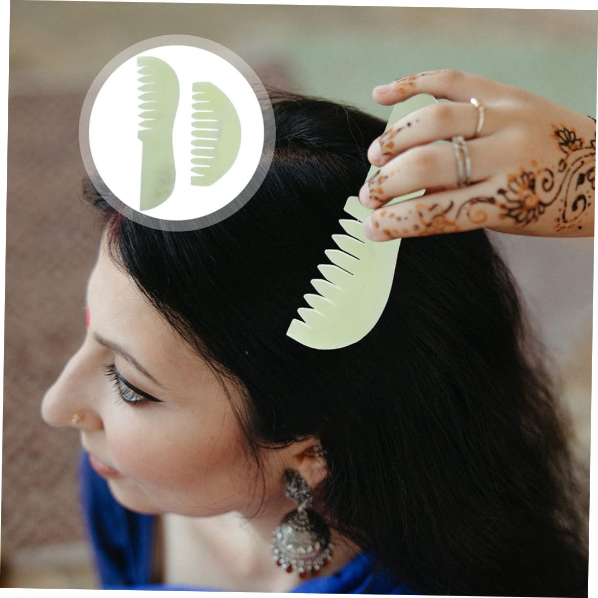 KOMBIUDA 4stücke Jade Combs Für Kopfhautmassage Handgefertigte Massagekämme Aus Jade Für Frauen Und Männer Zur Des Haarwachstums Entspannung Der Kopfhaut