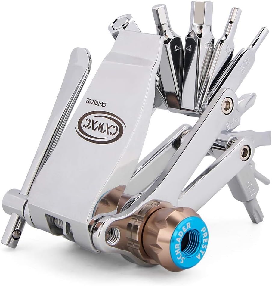 CXWXC Fahrrad Multitool Mit Fahrradpumpe CO...