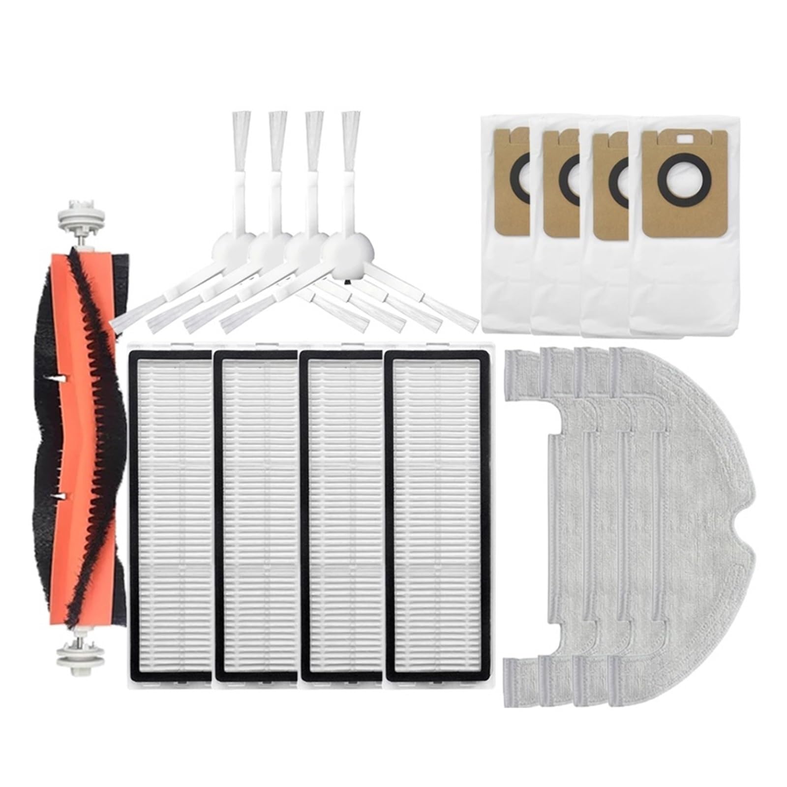 Kicici Compatible With Xiaomi Dreame Bot D10 Plus RLS3D Robot Vacuum Cleaner Accessories Hepa Filter Mop Cloth Dust Bags Main Side Brush Parts(Set23)