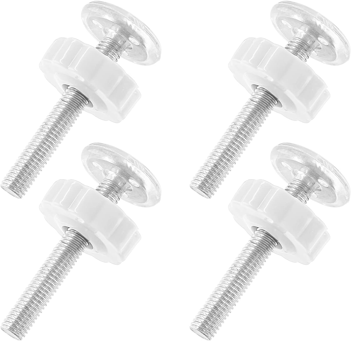 4 Pack Baby Gate Threaded Spindle Rod M10 (10mm) Screw Replacement Hardware Parts Kit for Pressure Mounted Baby & Pet Safety Gates & Stair Gates (10mm, White)
