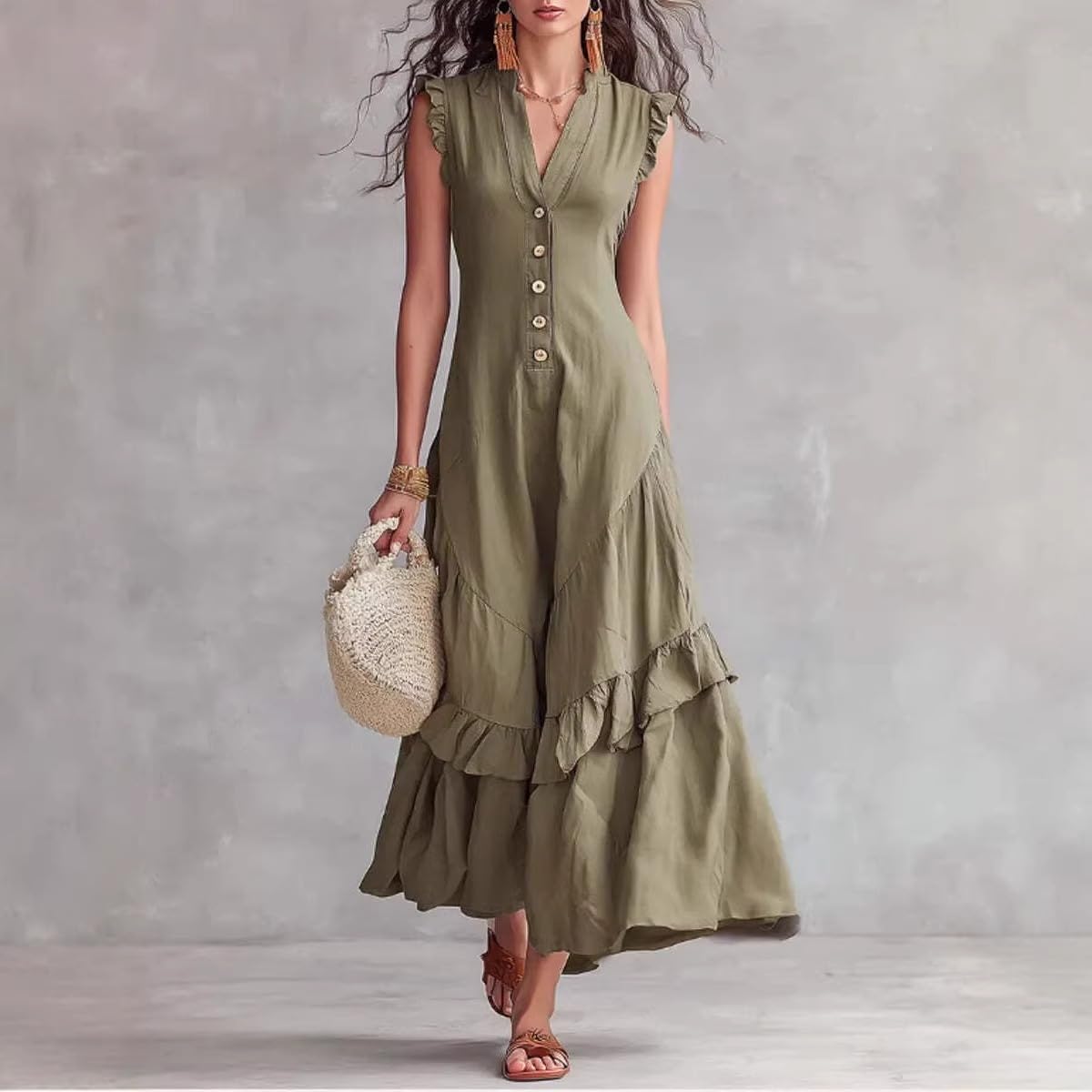 Abito da donna estivo elegante senza maniche
