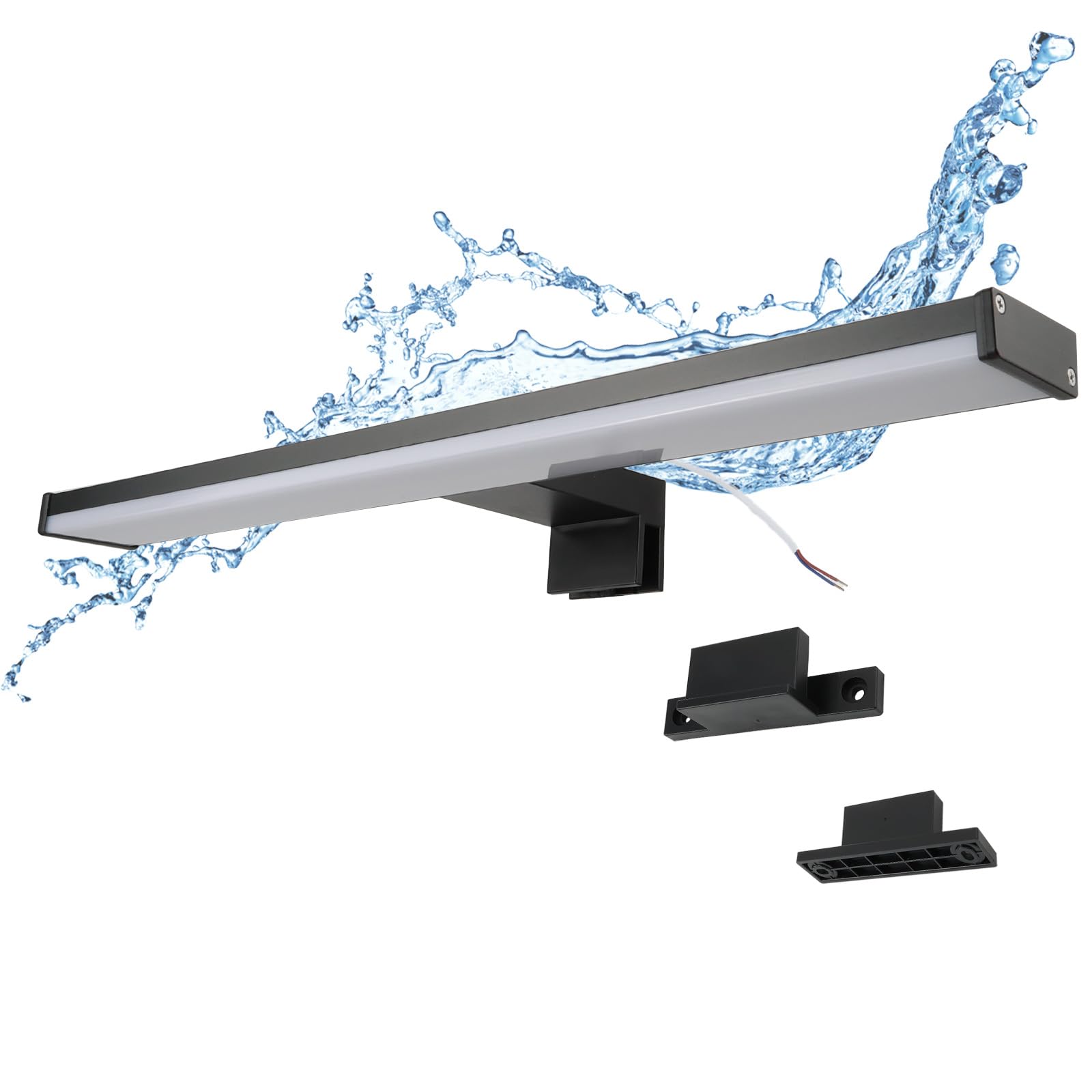 Alpinaluz Aplique LED para Espejo de Baño 40 cm, Negro, Aluminio, IP44, 8W, 810lm, Luz Blanca Neutra 4000K, CRI>80, Lámpara para Espejo, Montaje Versátil en Espejo, Pared o Mueble